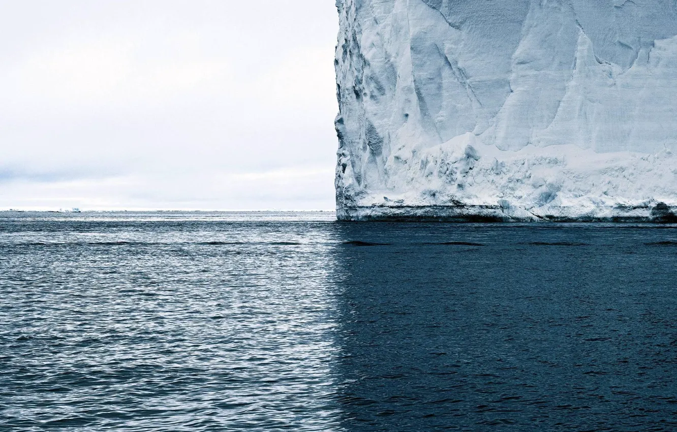 Photo wallpaper Water, Snow, Sea, Minimalistic, Iceberg