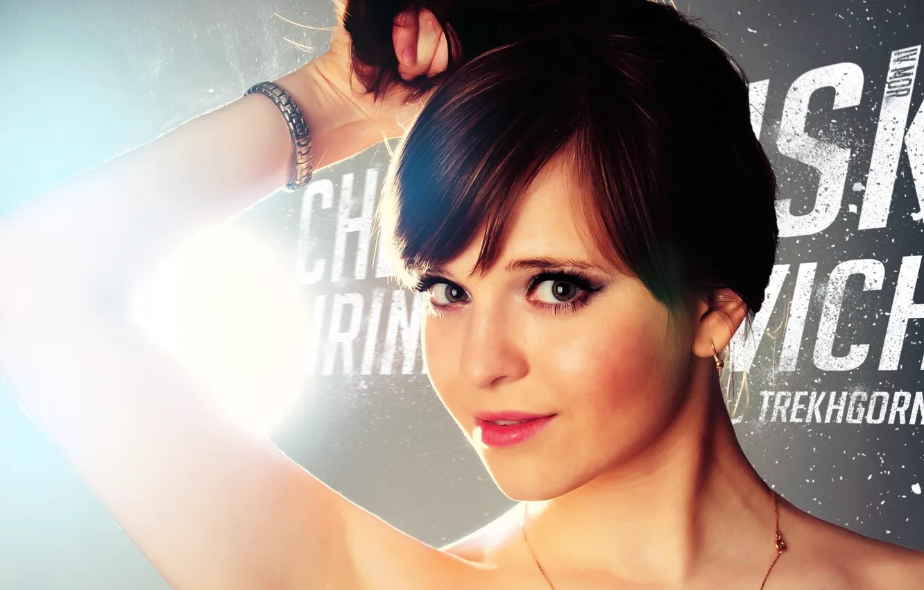 Photo wallpaper long hair, look bracelet, Irina Shilova