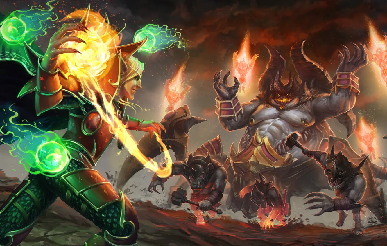 Photo wallpaper elf, the demon, diablo, warcraft, Heroes of the Storm, moba, Azmodan, Kael'thas