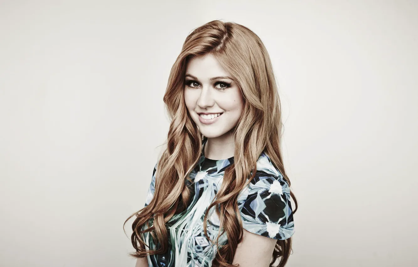 Photo wallpaper smile, red, Katherine McNamara