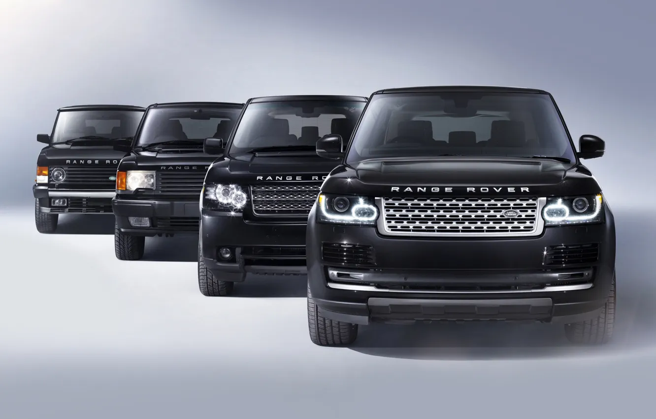 Photo wallpaper background, black, jeep, SUV, Land Rover, Range Rover, evolution, the front