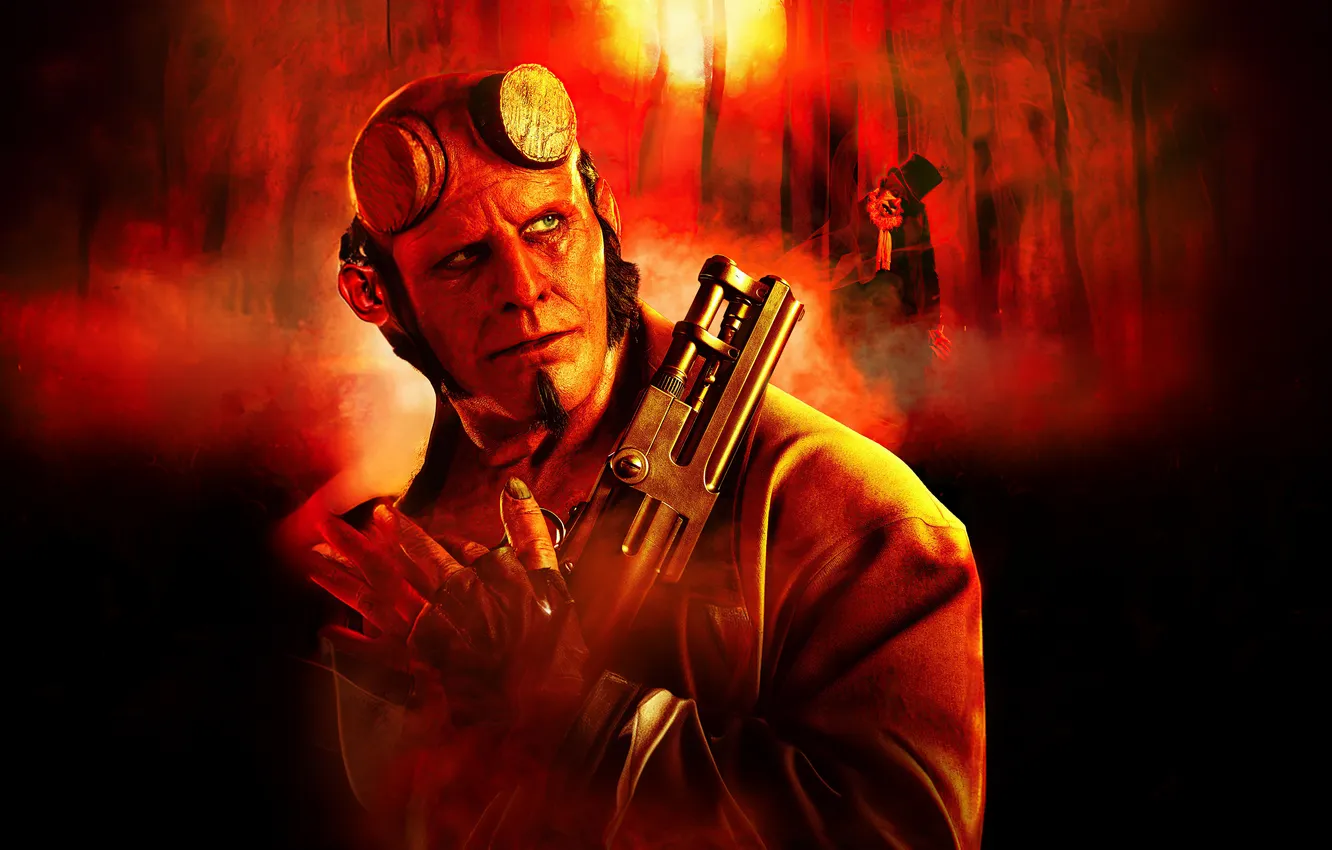Photo wallpaper forest, gun, Hellboy, 2024, Hellboy: The Crooked Man