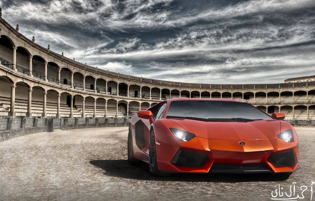 Photo wallpaper Lamborghini, Italy, Rome, LP700-4, Aventador, Coliseum