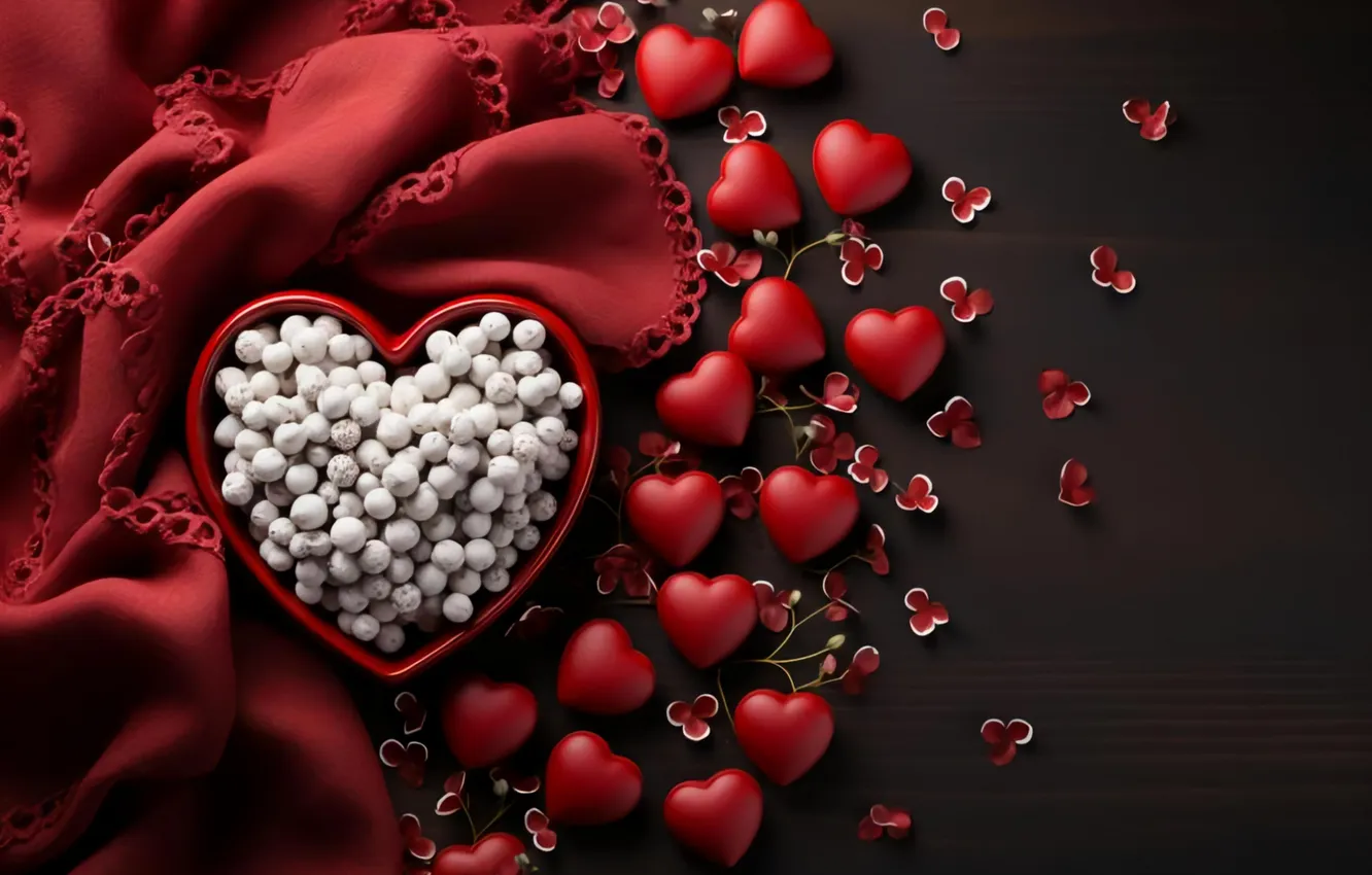 Photo wallpaper love, romance, heart, red, love, Valentine's day, heart, romantic