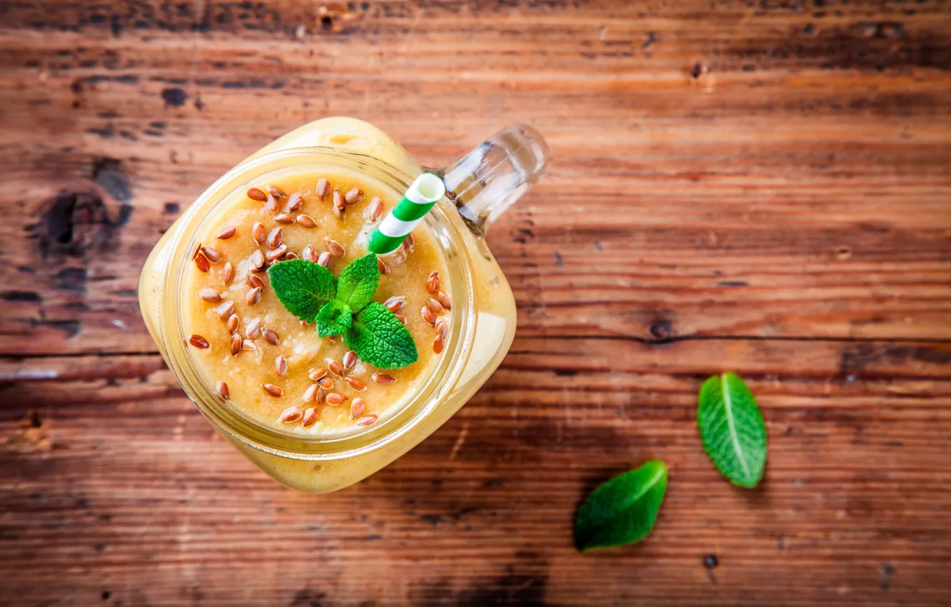 Photo wallpaper drink, mint, tube, smoothies