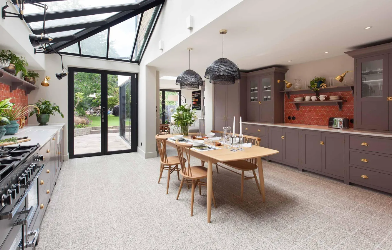 Photo wallpaper design, style, interior, kitchen, dining room, Victorian Townhouse, North London
