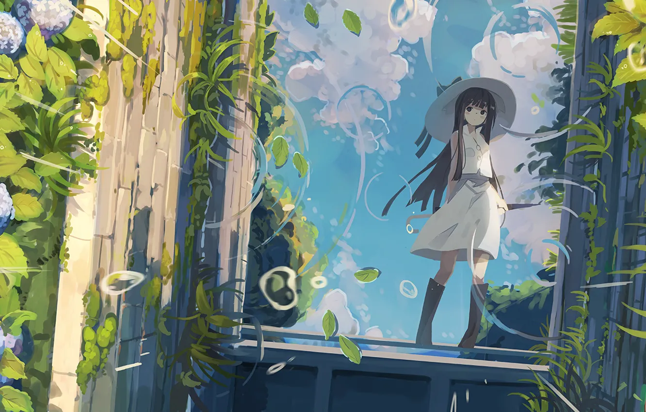 Photo wallpaper nature, plant, girl