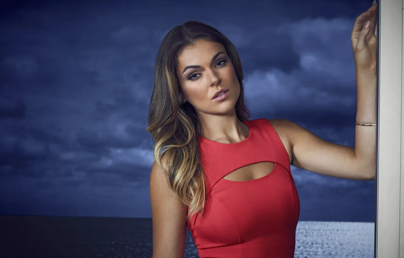 Photo wallpaper look, girl, red, dress, beautiful, Serinda Swan