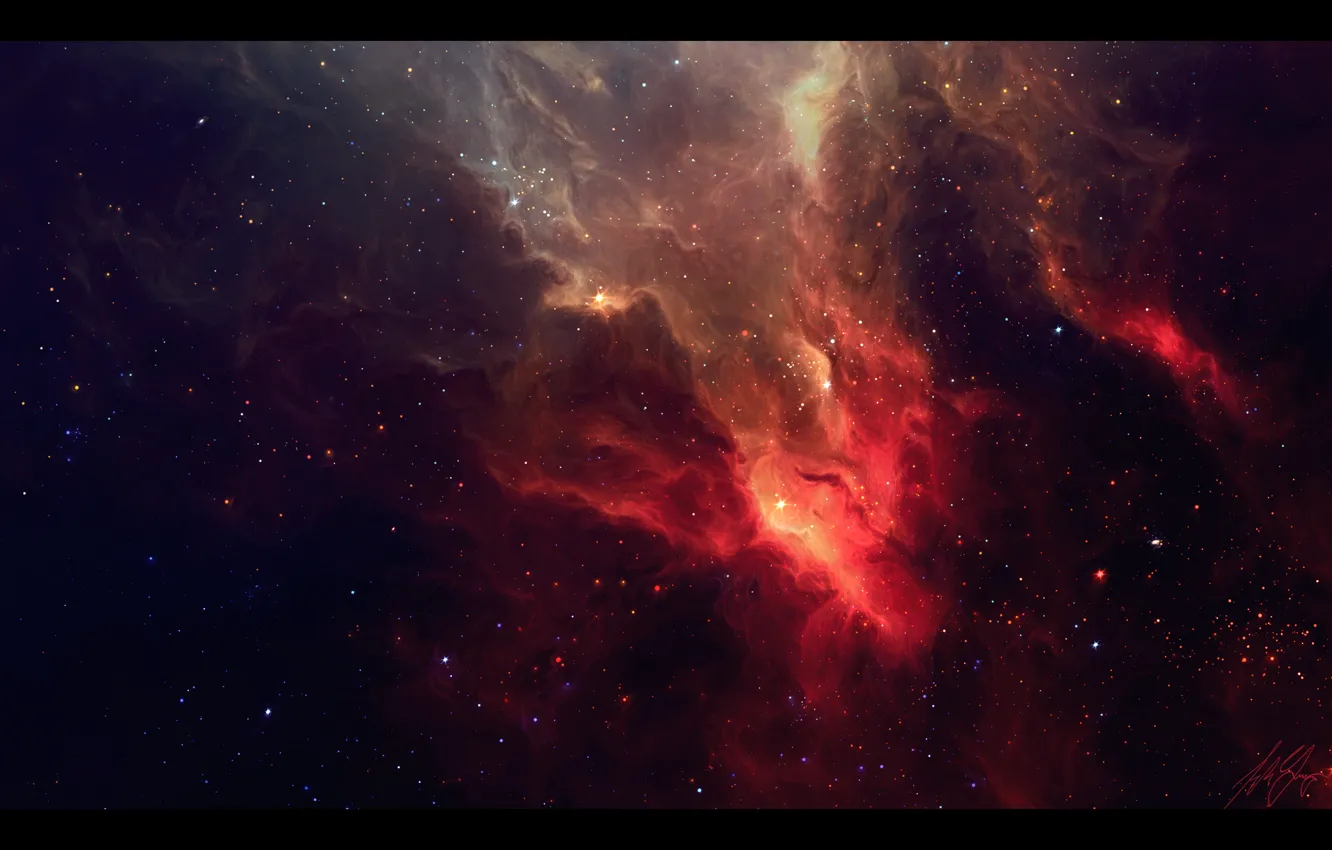 Photo wallpaper red, star, sci fi