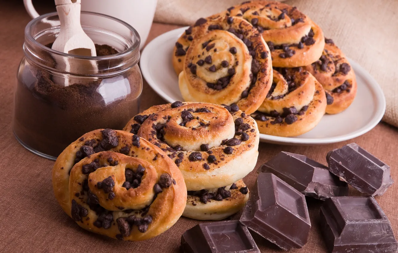 Photo wallpaper chocolate, cakes, buns
