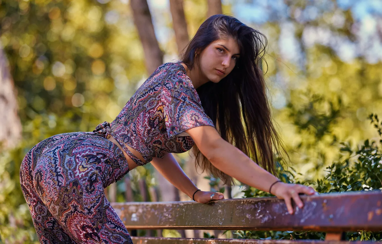 Photo wallpaper ass, ass, look, girl, pose, brunette, long hair