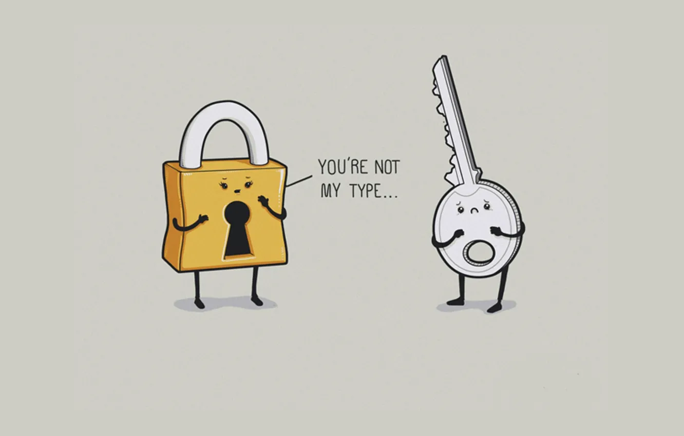 Photo wallpaper castle, minimalism, key, key, lock