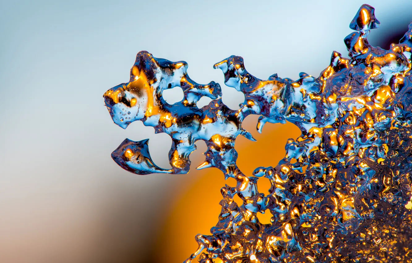 Photo wallpaper cold, ice, bubbles, figure