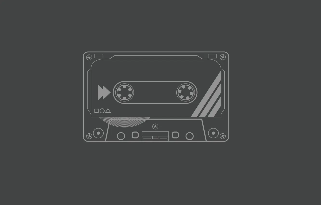 Photo wallpaper minimalism, grey background, audio cassette, Minimalism, gray background, audio cassette