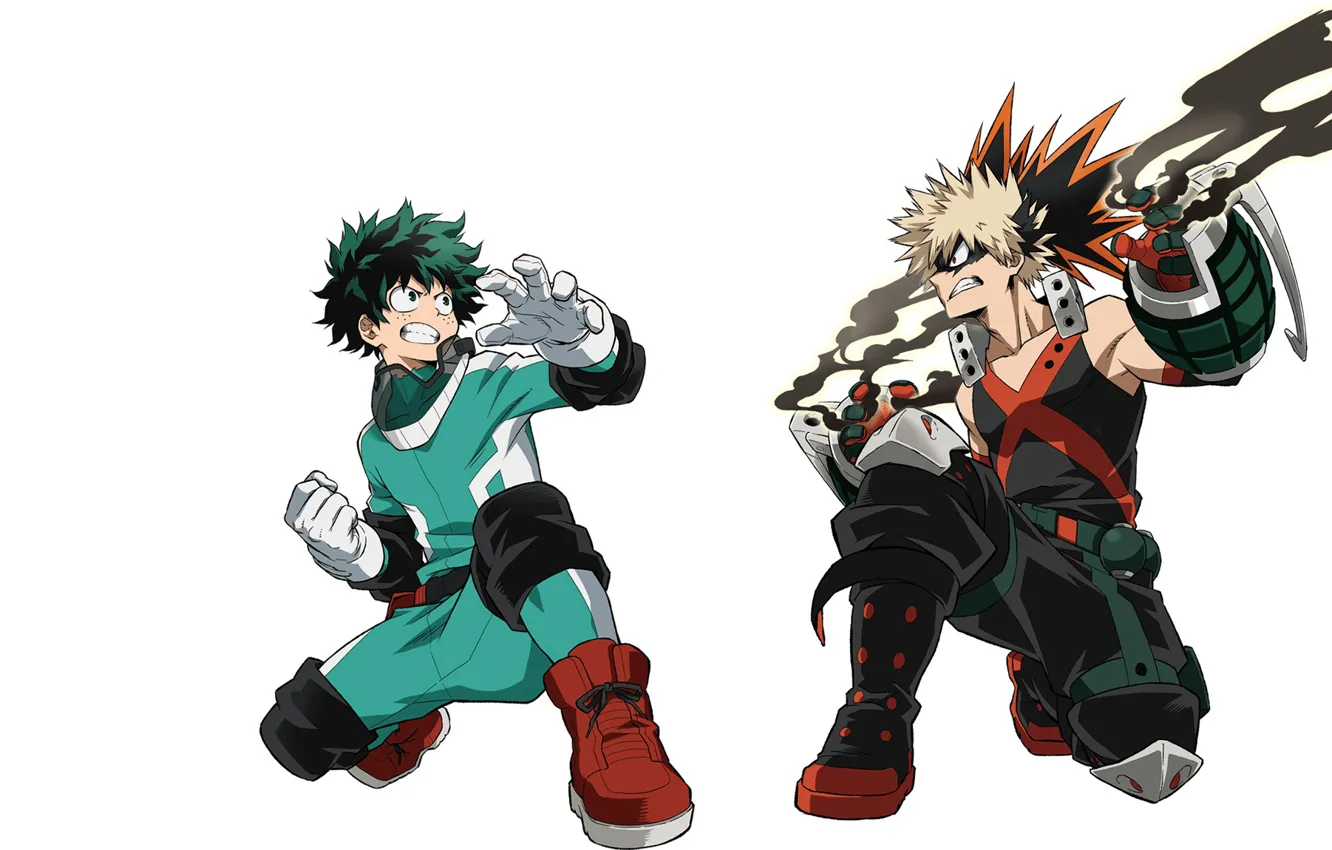 Photo wallpaper guys, My hero Academy, My Hero Academia, Boku No Hero Academy, Midori Isuku, Bakuga Katsuki