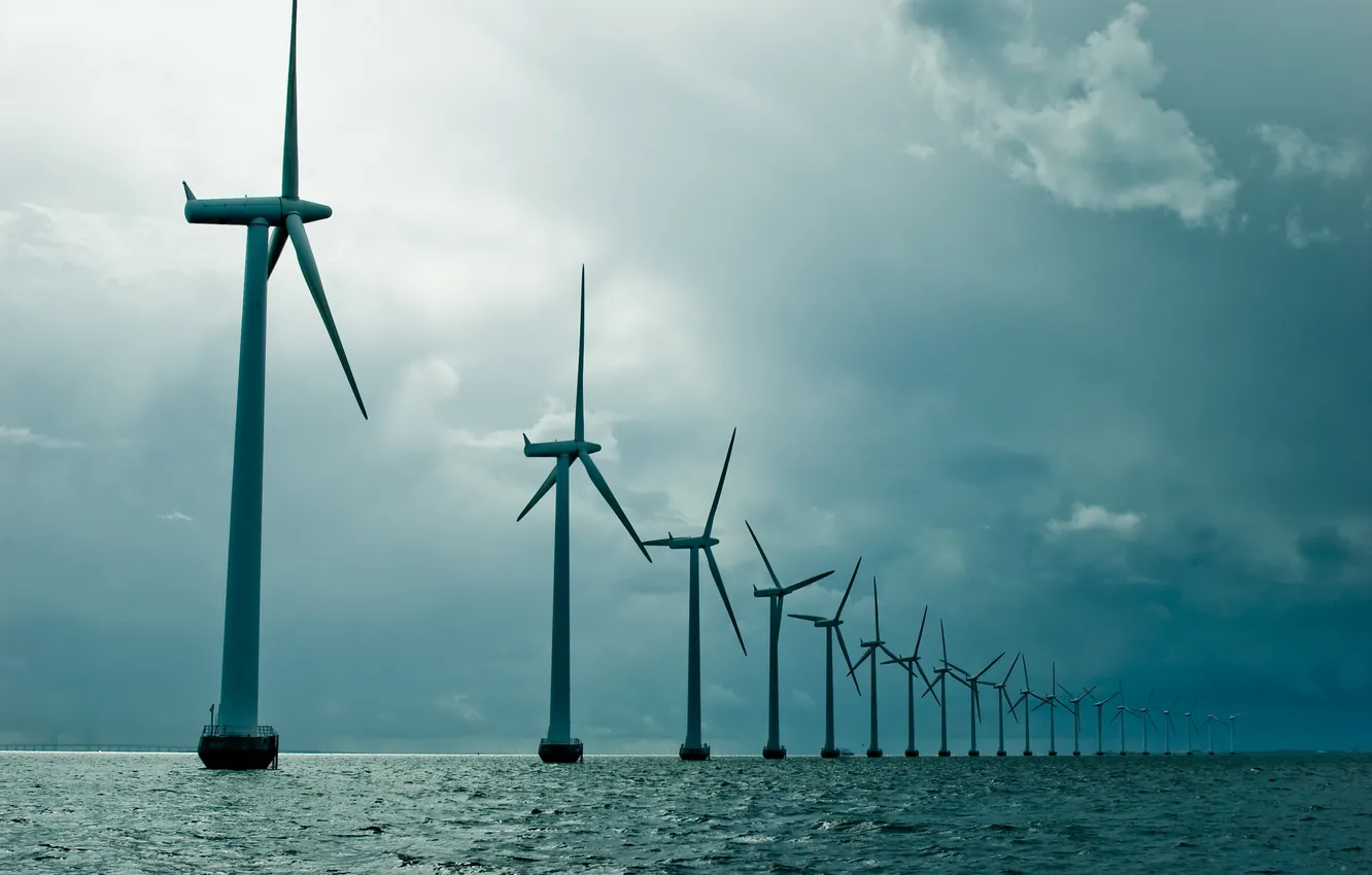 Photo wallpaper sea, the sky, clouds, landscape, horizon, sky, sea, landscape