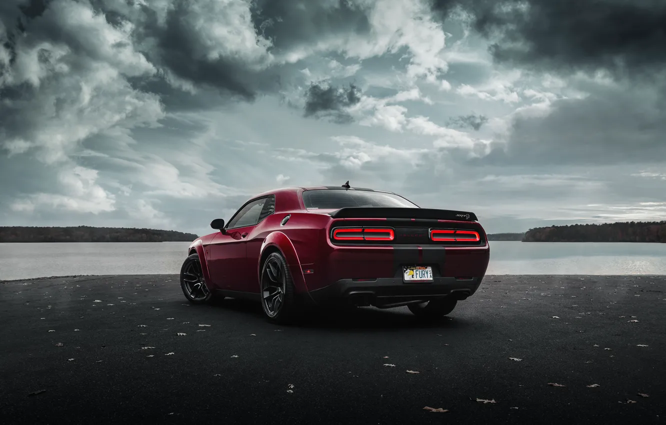 Photo wallpaper Dodge, Challenger, rear view, Hellcat, SRT, Widebody, 2019, by Jimmy Zhang
