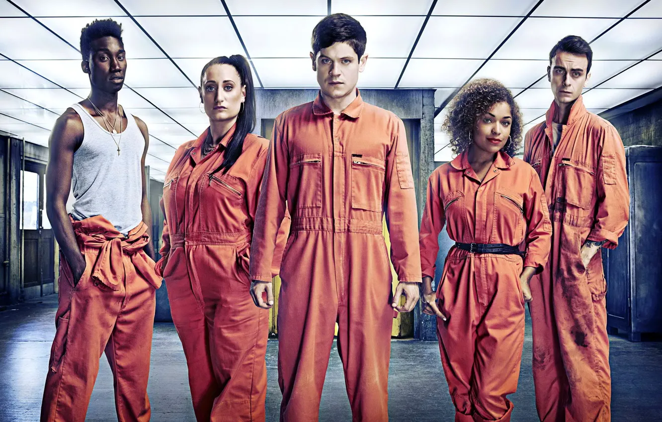 Photo wallpaper the series, Season 3, misfits, scum, Joseph Gilgan, Anthony Thomas, Lauren Socha, Ivan Reon