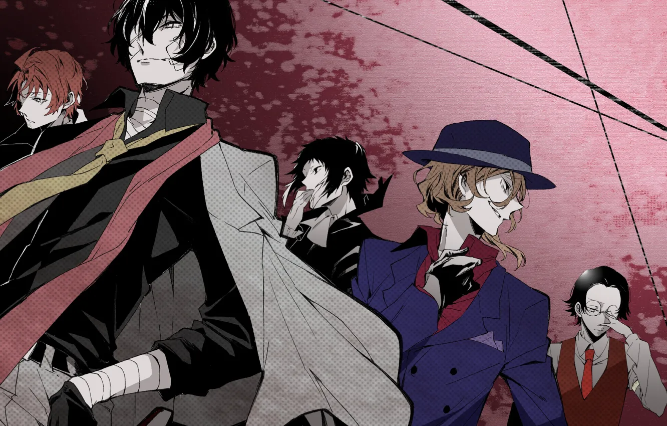 Photo wallpaper the bandits, guys, gang, Bungou Stray Dogs, Stray Dogs: A Literary Genius