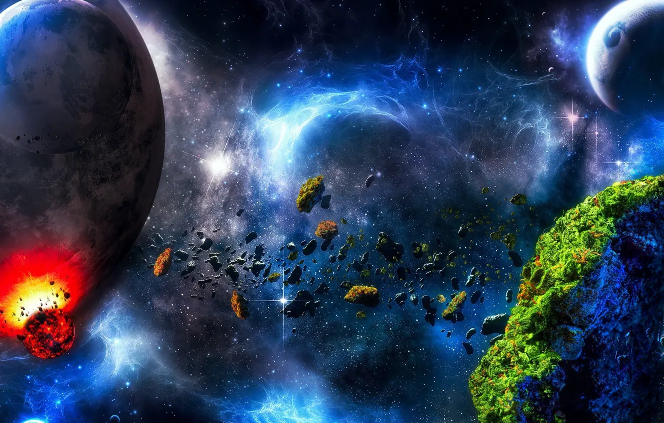 Photo wallpaper cosmos, planets, Sci fi