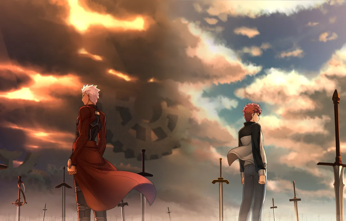 Photo wallpaper guys, swords, Archer, Shirou Emiya, Fate stay night, Fate / Stay Night