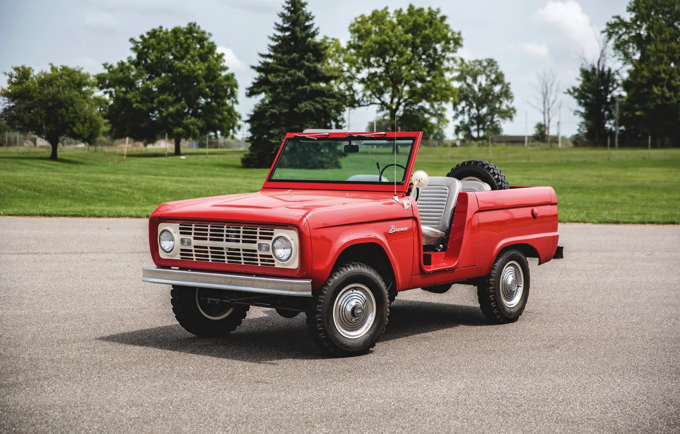 Photo wallpaper red, Roadster, Ford, 1966, Bronco, bestvery