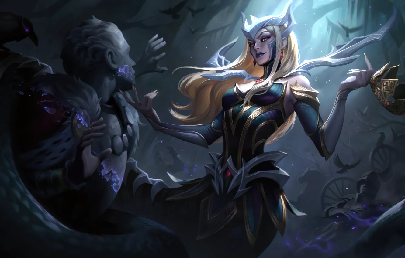 Photo wallpaper game, art, League of Legends, Cassiopeia, LoL, skin, Coven