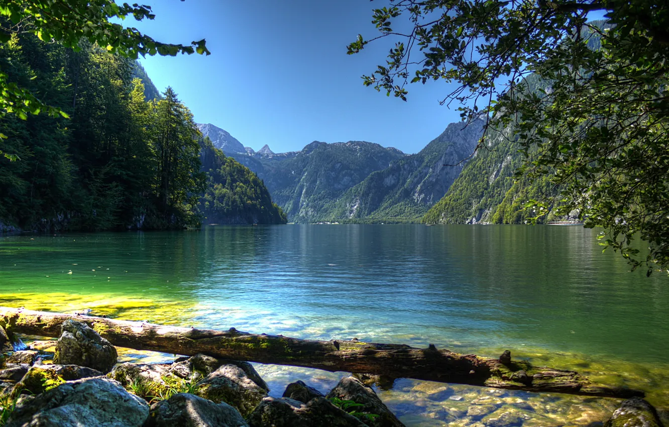 Photo wallpaper water, landscape, nature, river, photo, Germany, Bayern, Berchtesgaden