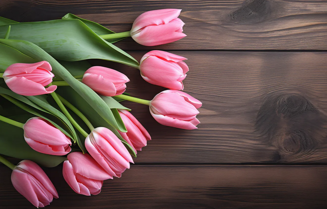 Photo wallpaper flowers, bouquet, tulips, pink, pink, flowers, beautiful, tulips