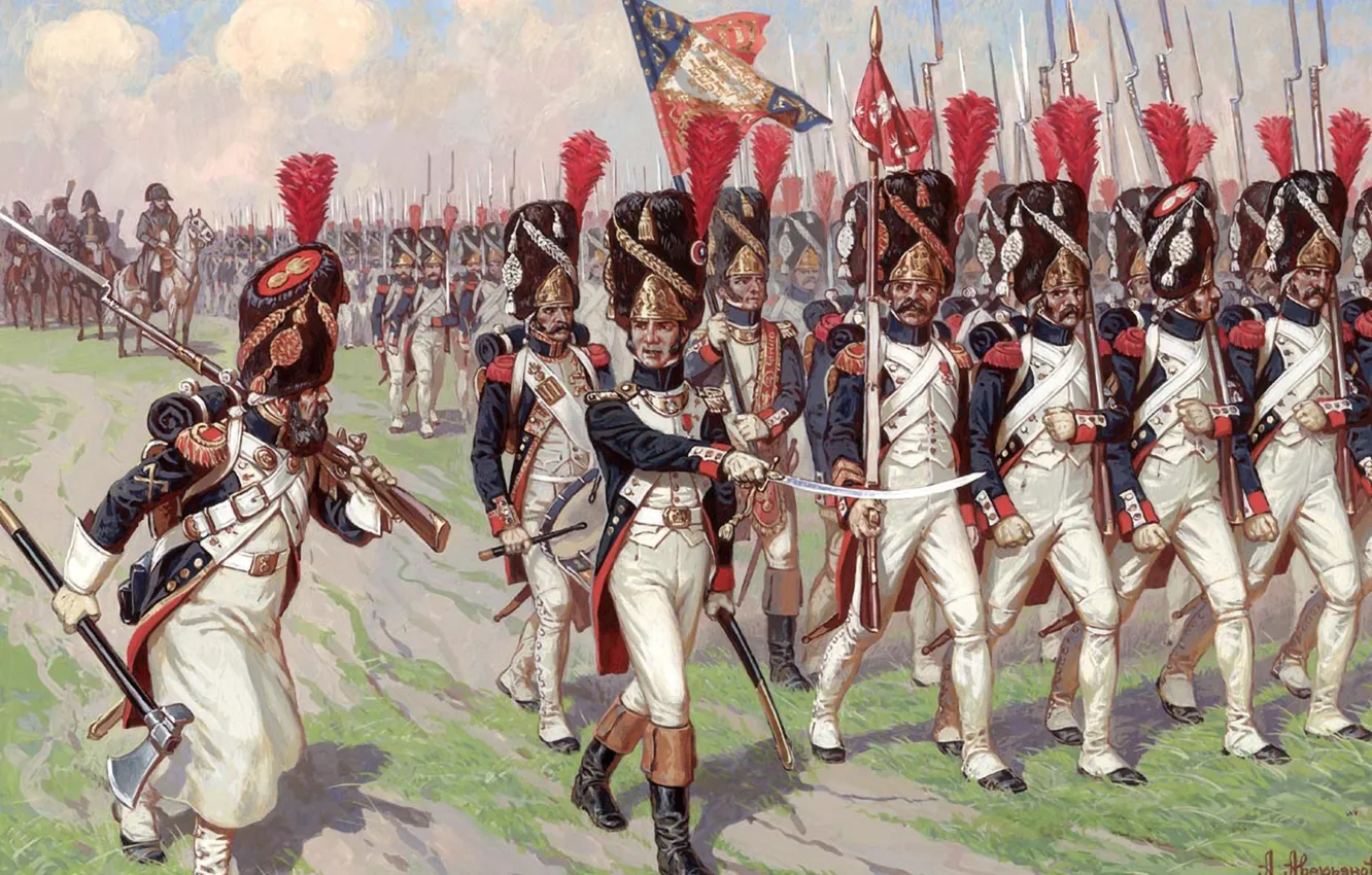 Photo wallpaper war, soldiers, old, painting, guard, Alexander Averyanov, Imperial