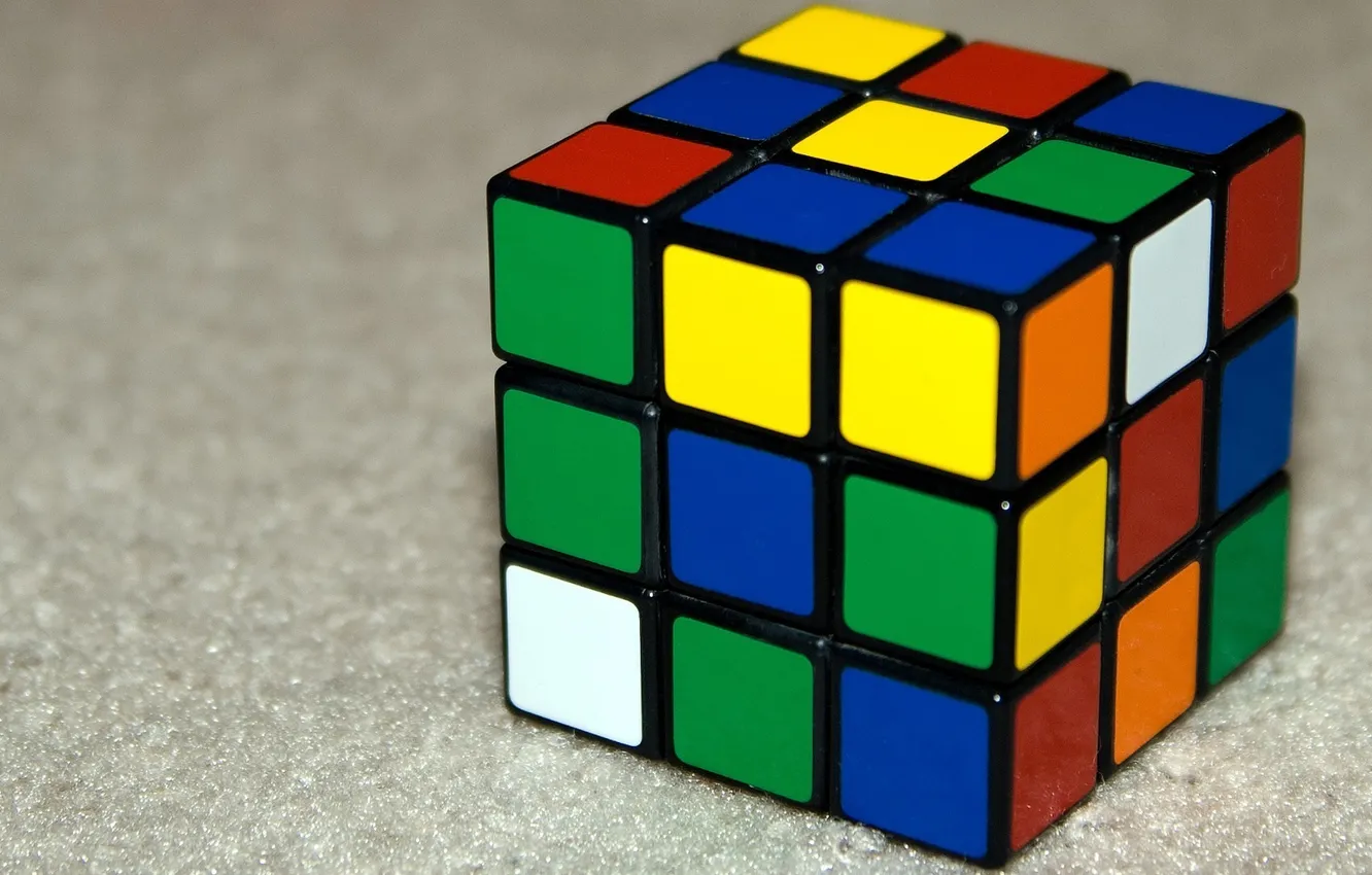 Photo wallpaper color, face, Rubik's cube, puzzle