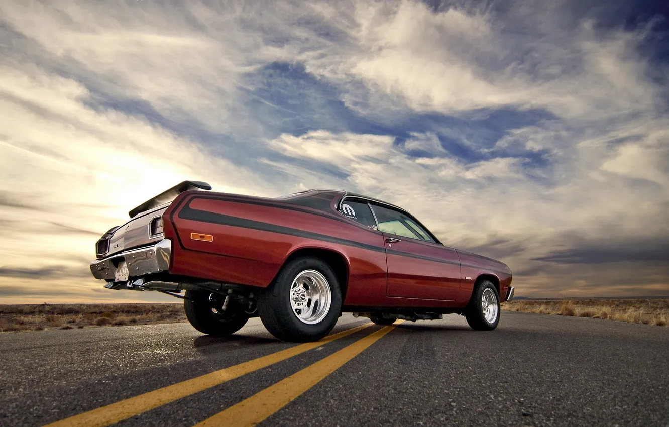 Photo wallpaper road, Plymouth, 1973