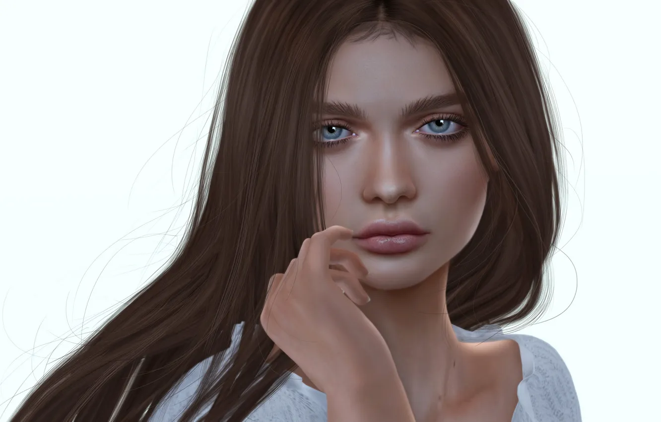 Photo wallpaper look, girl, hair