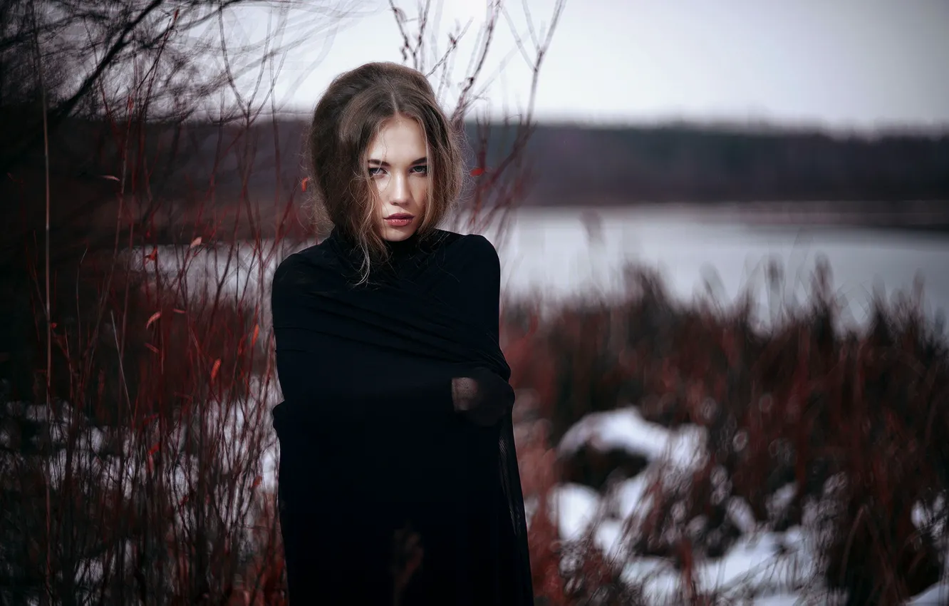 Photo wallpaper portrait, look, girl