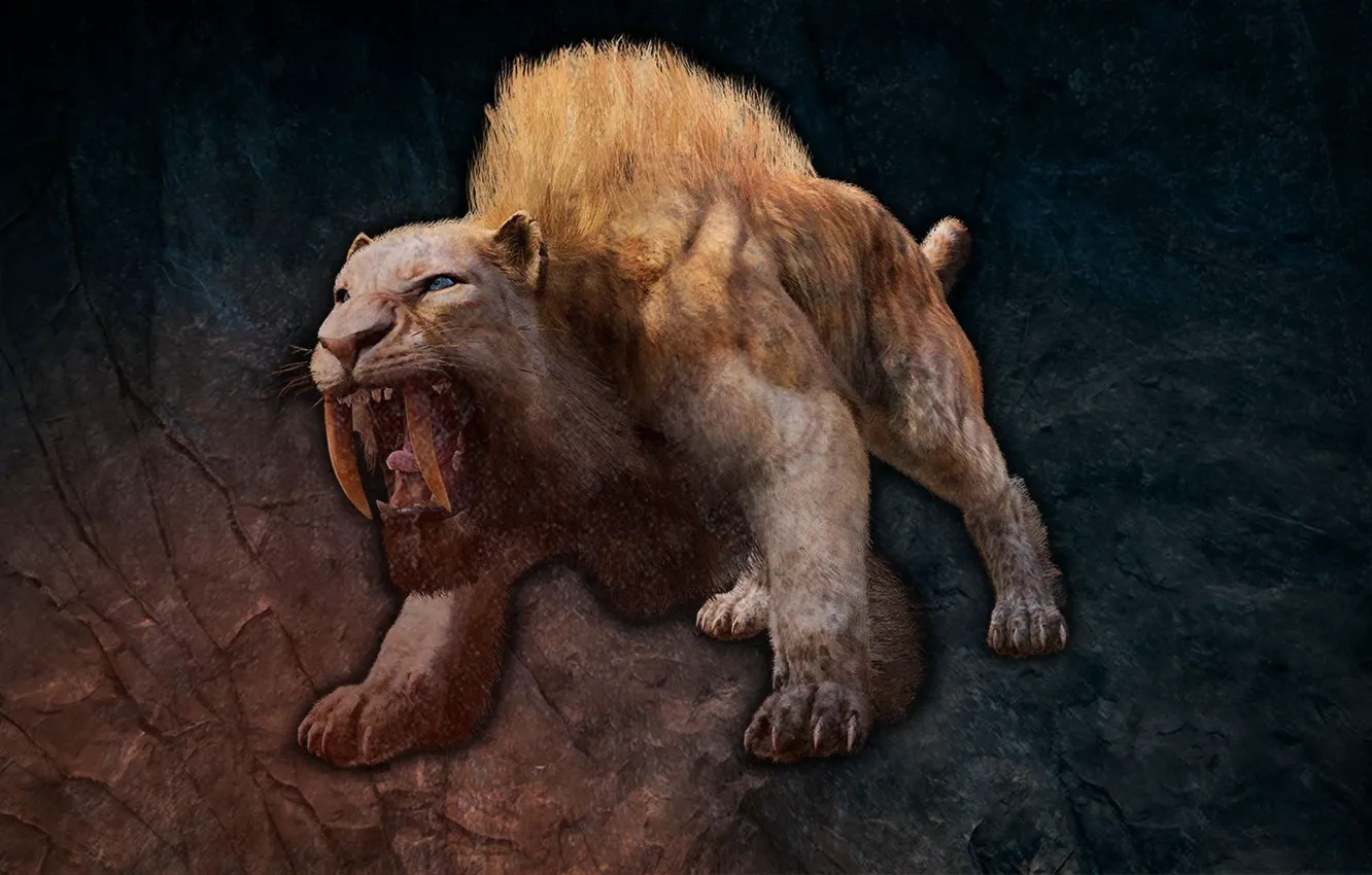Photo wallpaper beast, saber-toothed tiger, beast, smilodon, Far Cry Primal