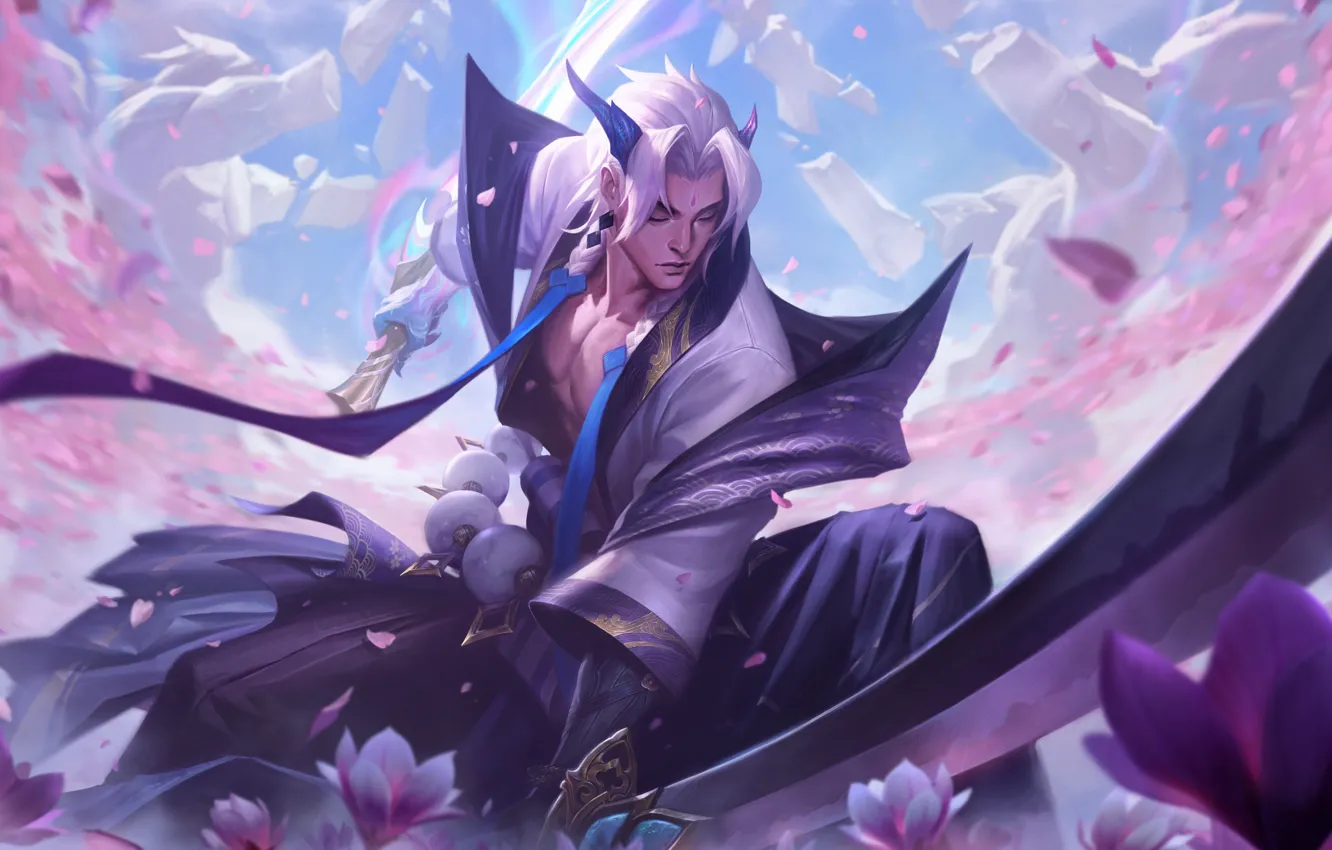Photo wallpaper samurai, game, League of Legends, samurai, LoL, League Of Legends, Riot Games, Yone