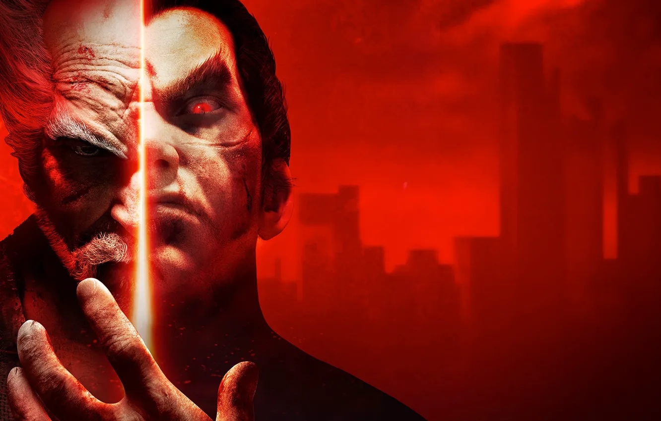 Photo wallpaper city, demon, Japan, red, blood, game, devil, power