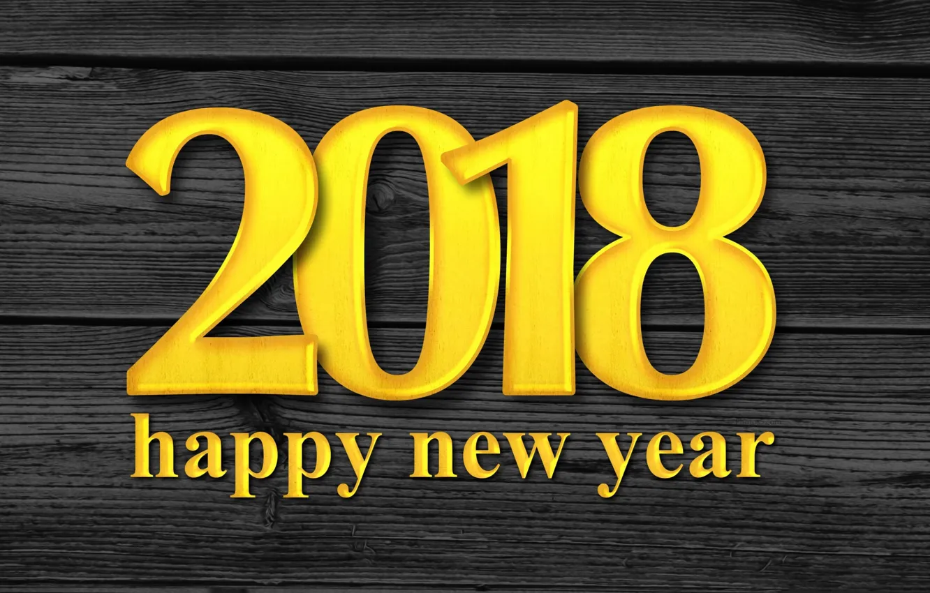 Photo wallpaper text, holiday, figures, the number, 2018, Happy New Year