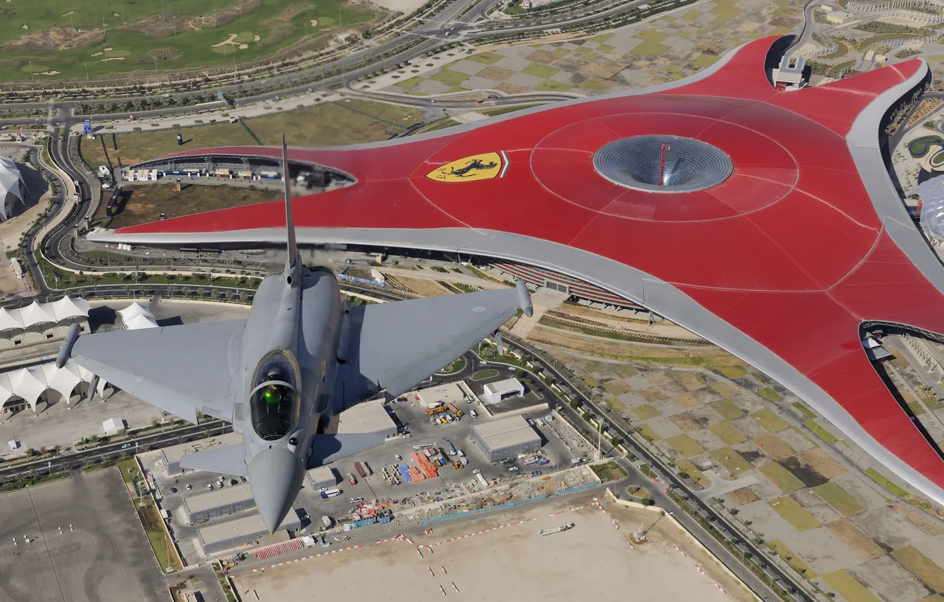 Photo wallpaper flight, the city, fighter, generation, multipurpose, Eurofighter Typhoon, fourth