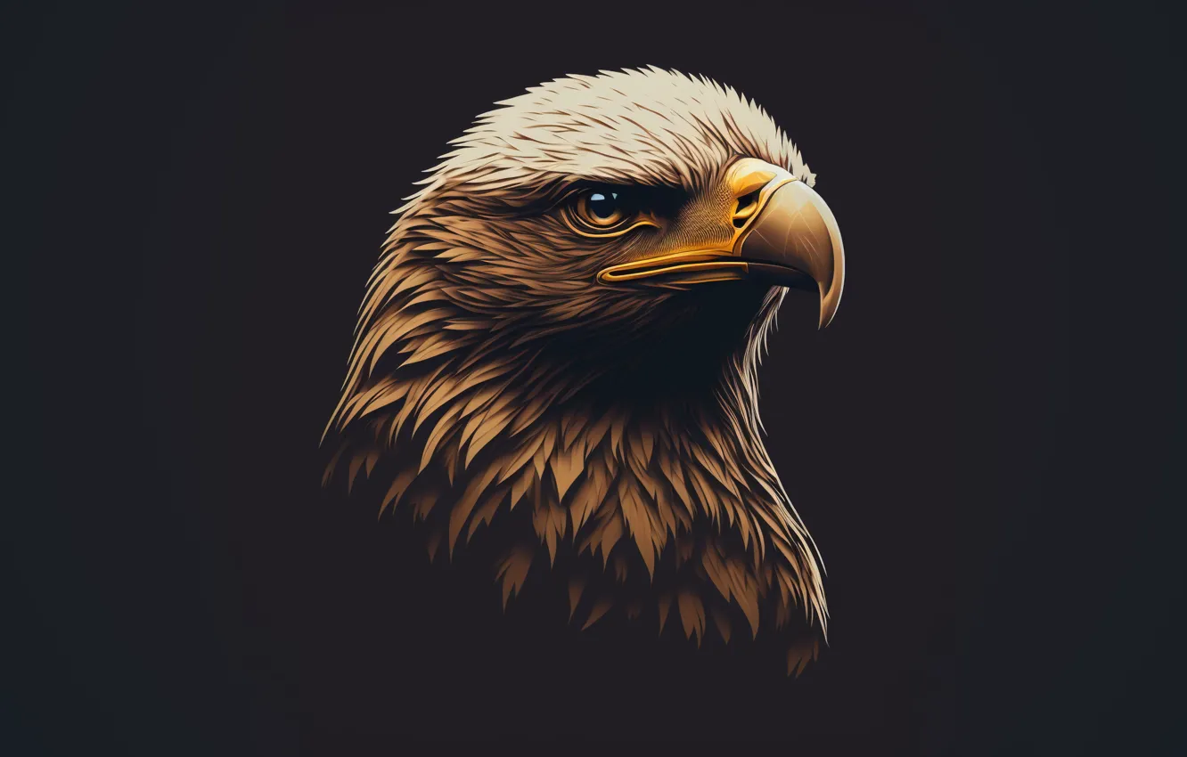 Photo wallpaper eyes, eagle, minimalism, predator, head, beak
