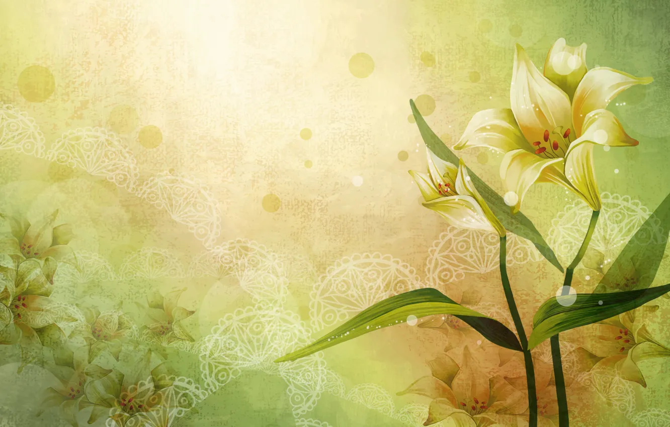 Photo wallpaper flowers, pattern, figure, vector, art