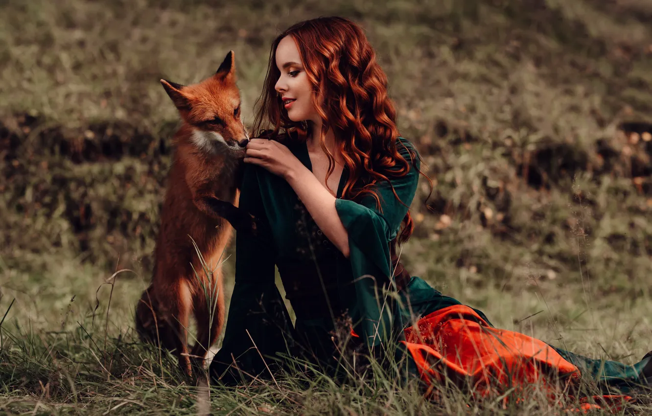Photo wallpaper girl, each, mood, hair, Fox, red, redhead, curls