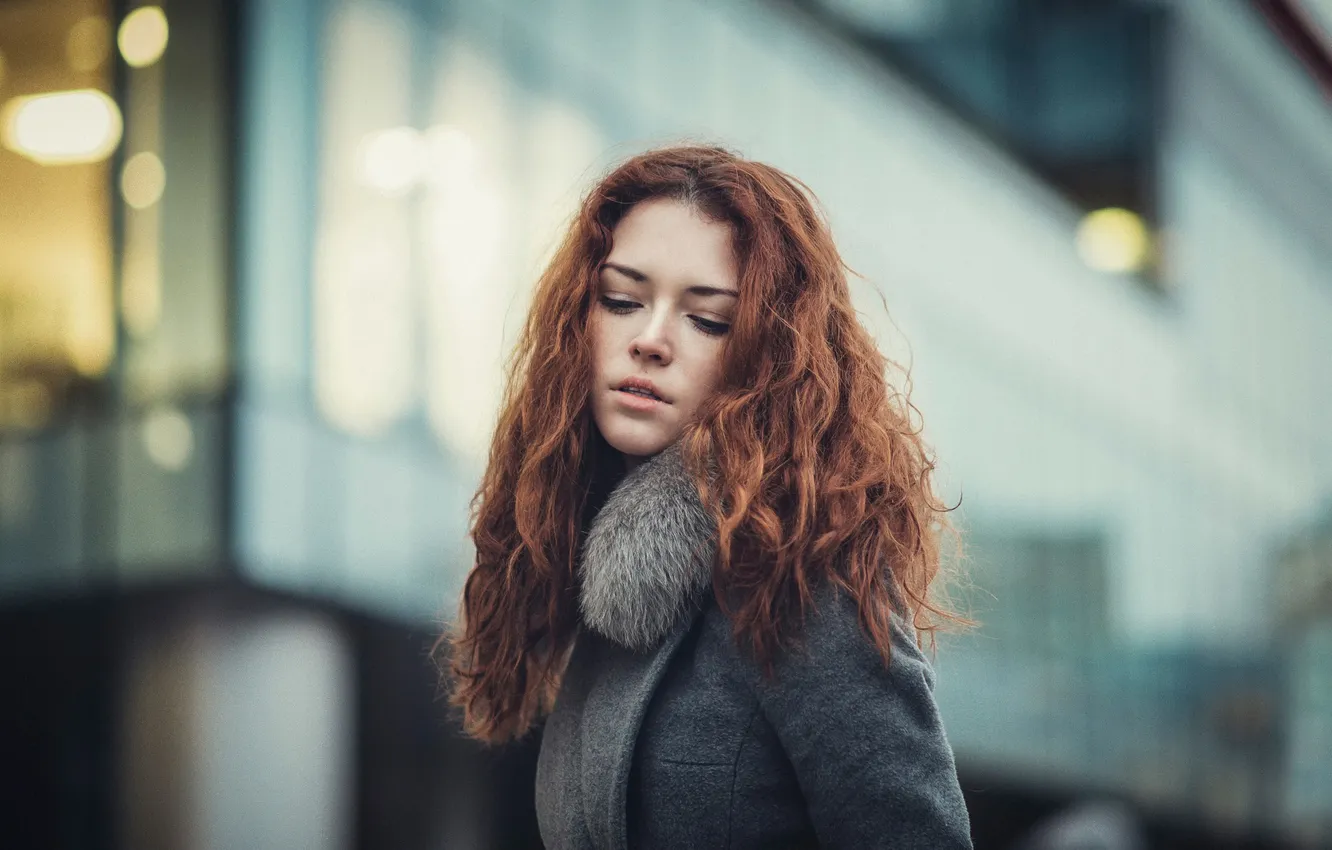 Photo wallpaper look, Anya, coat, Anna Zabolotskaya