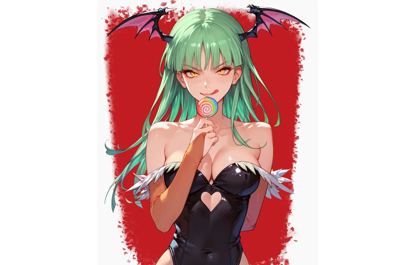 Photo wallpaper girl, hot, sexy, cleavage, boobs, anime, pretty, vampire