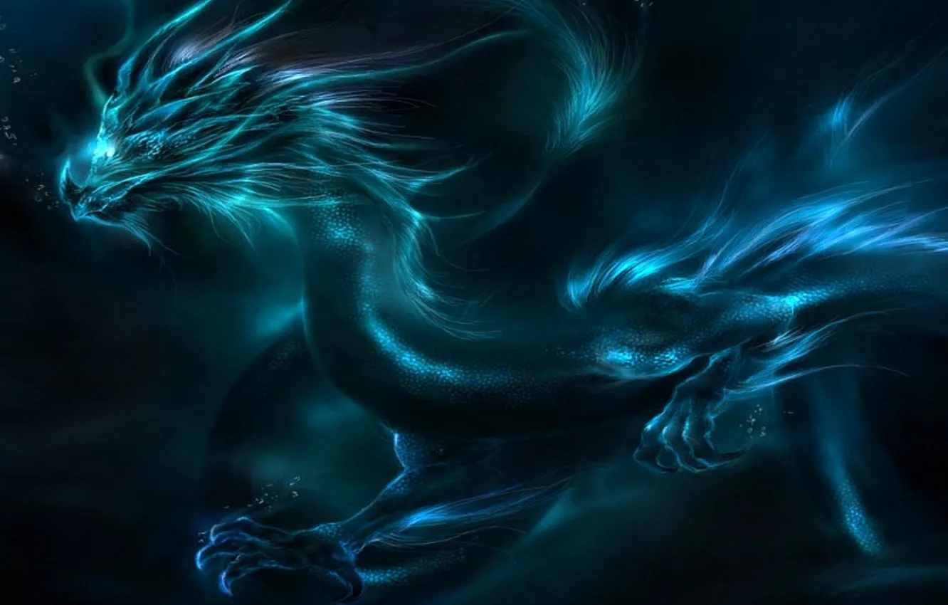 Photo wallpaper fear, dragon, dark