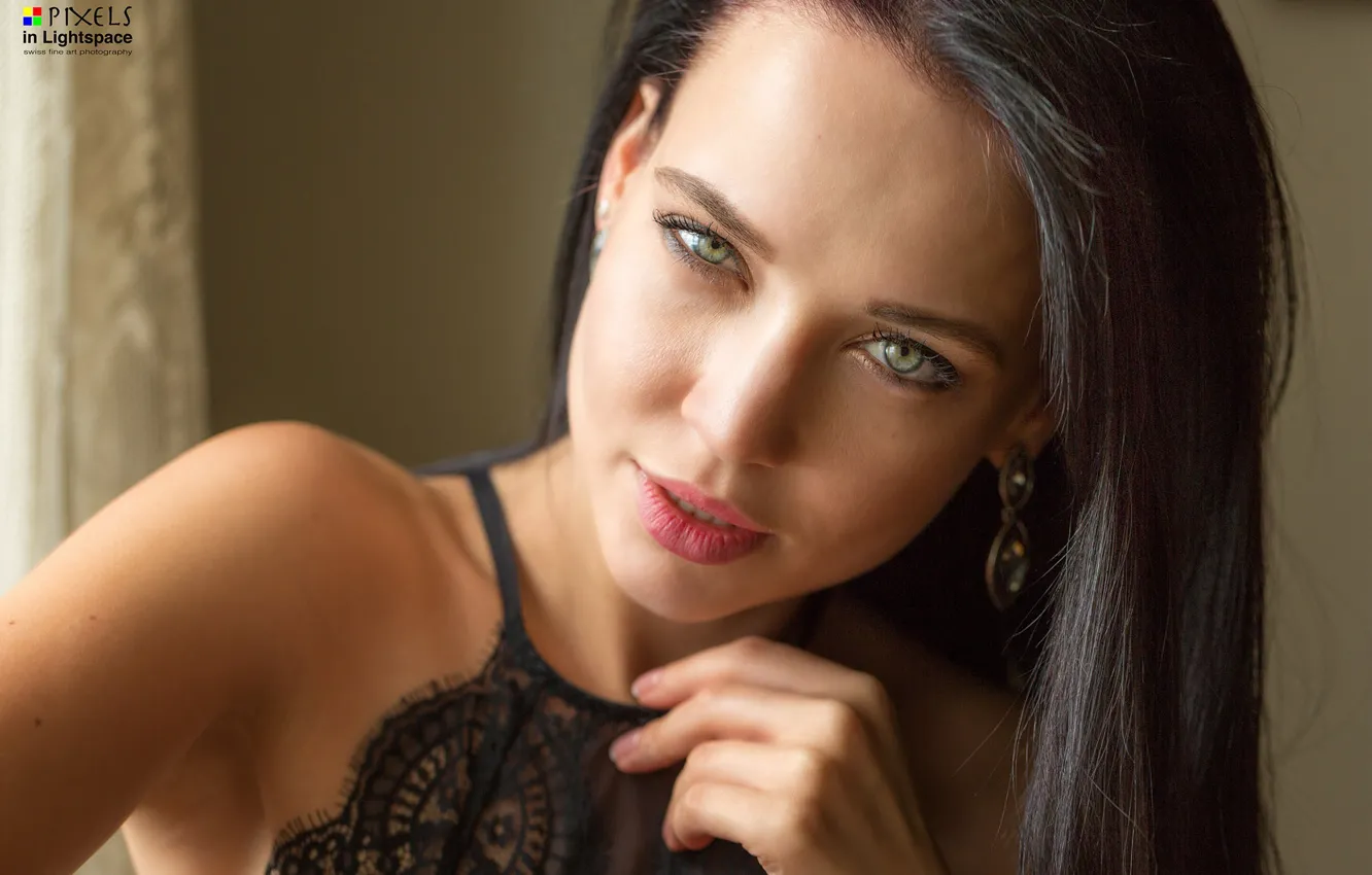 Photo wallpaper look, sexy, model, portrait, makeup, brunette, hairstyle, beauty