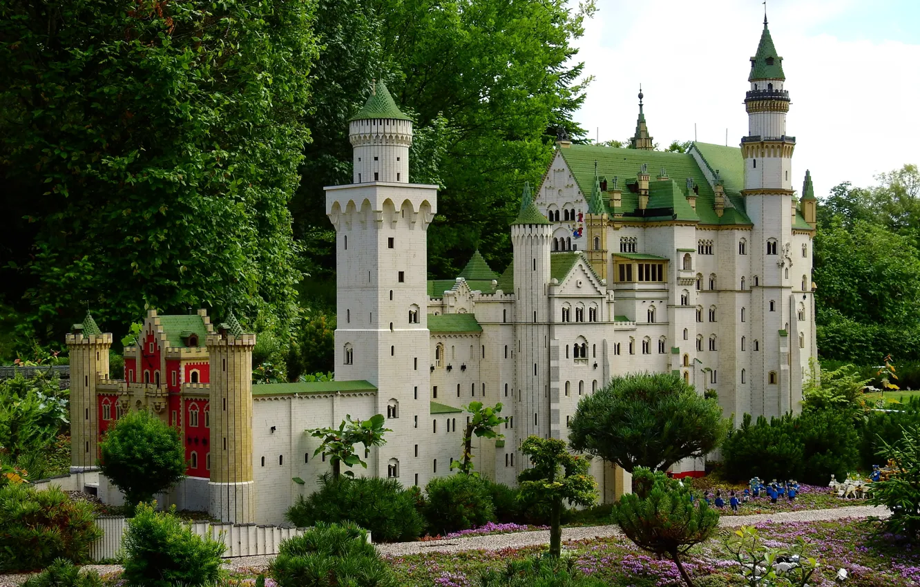 Photo wallpaper castle, designer, copy, Lego, Neuschwanstein