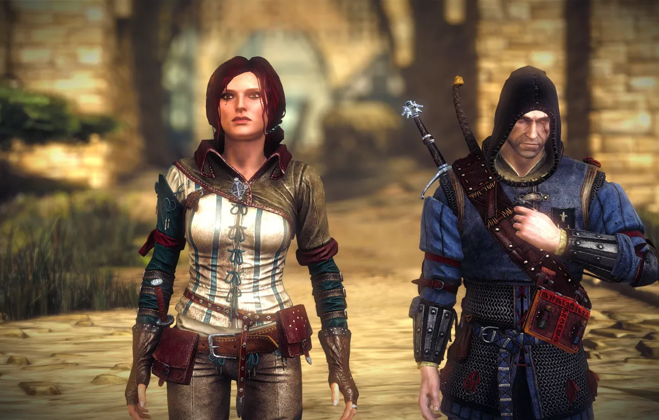 Photo wallpaper Geralt, Triss, AssassinsofKings, TheWitcher2