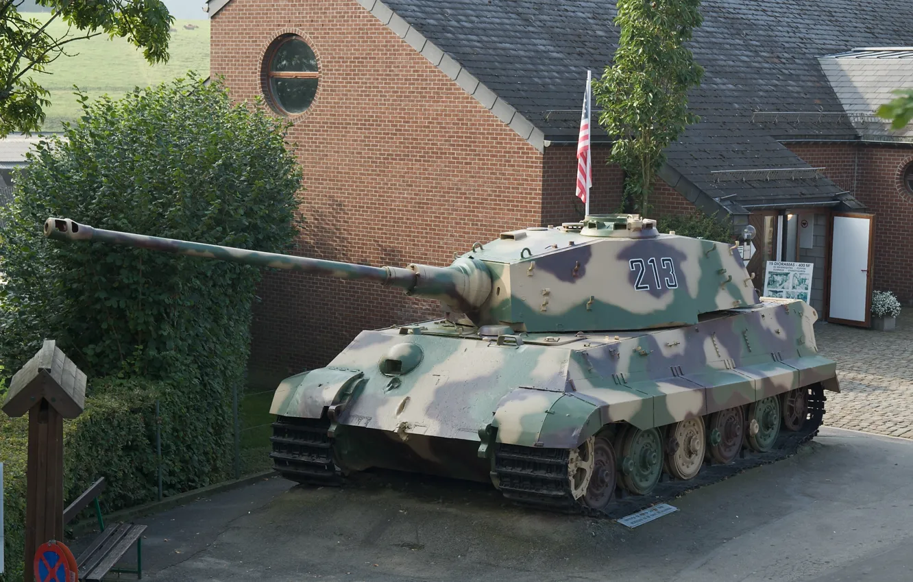 Photo wallpaper tank, Belgium, The second world war, German, heavy, "Royal tiger", "King tiger", La Gleize