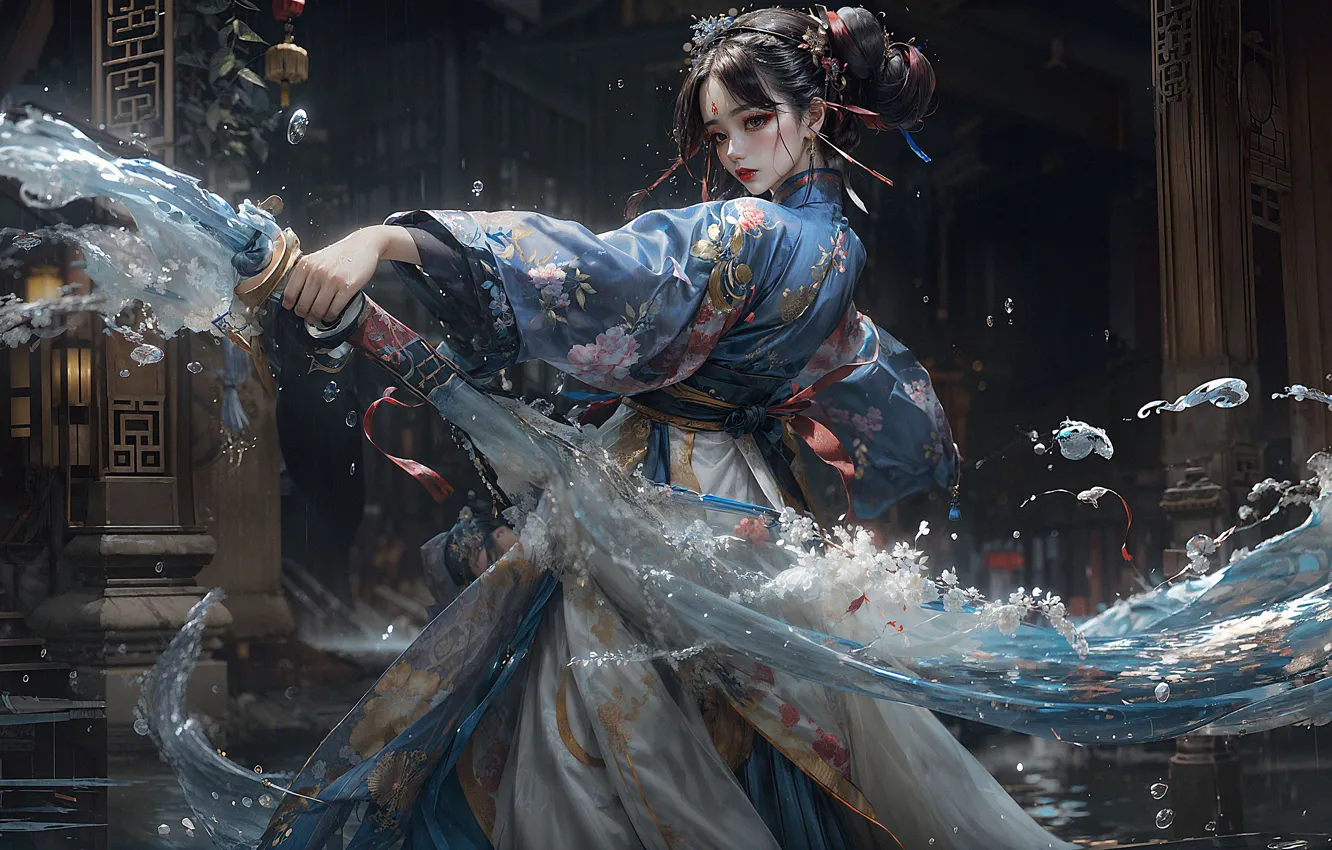 Photo wallpaper grace, Grace, kimono, Asian, beautiful girl, beautiful girl, asian, digital art